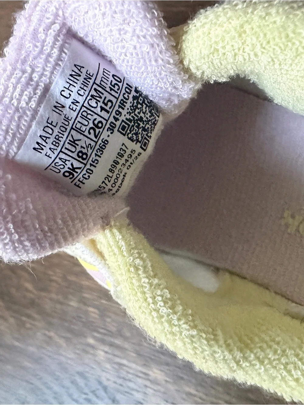 Reebok Kids Athletic Sneakers in Cream, Yellow & Pink